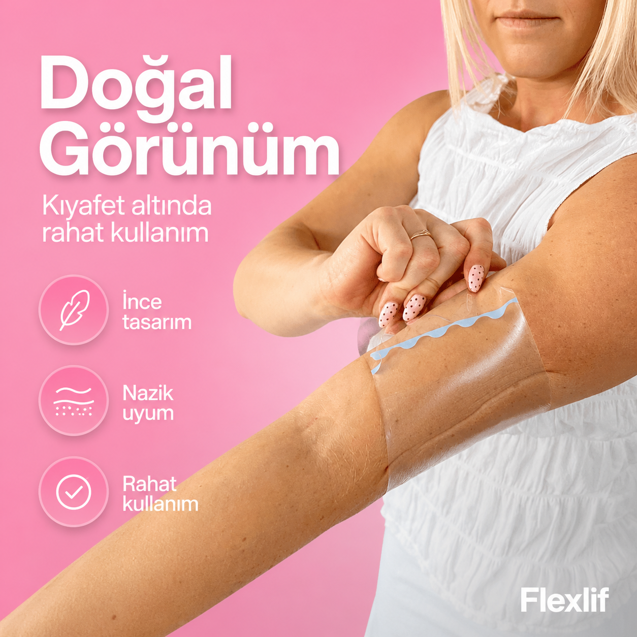 Flexlif Kol Bölgesi Şeffaf Toparlayıcı Bant