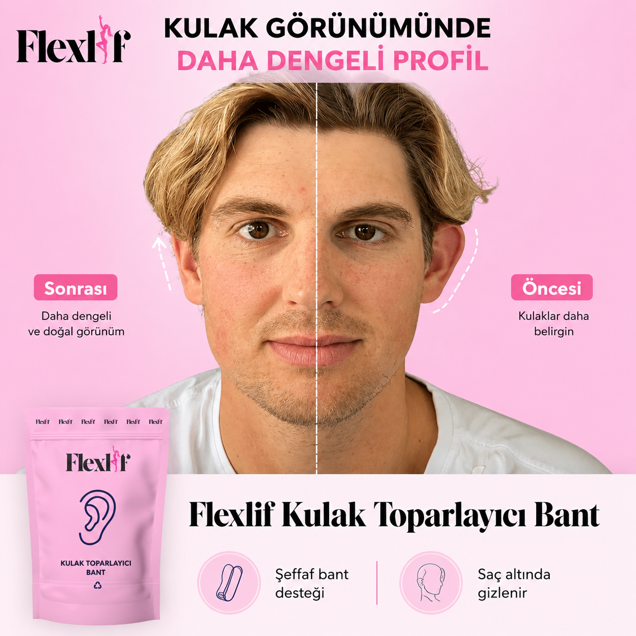Flexlif Kulak Toparlayıcı Şeffaf Bant