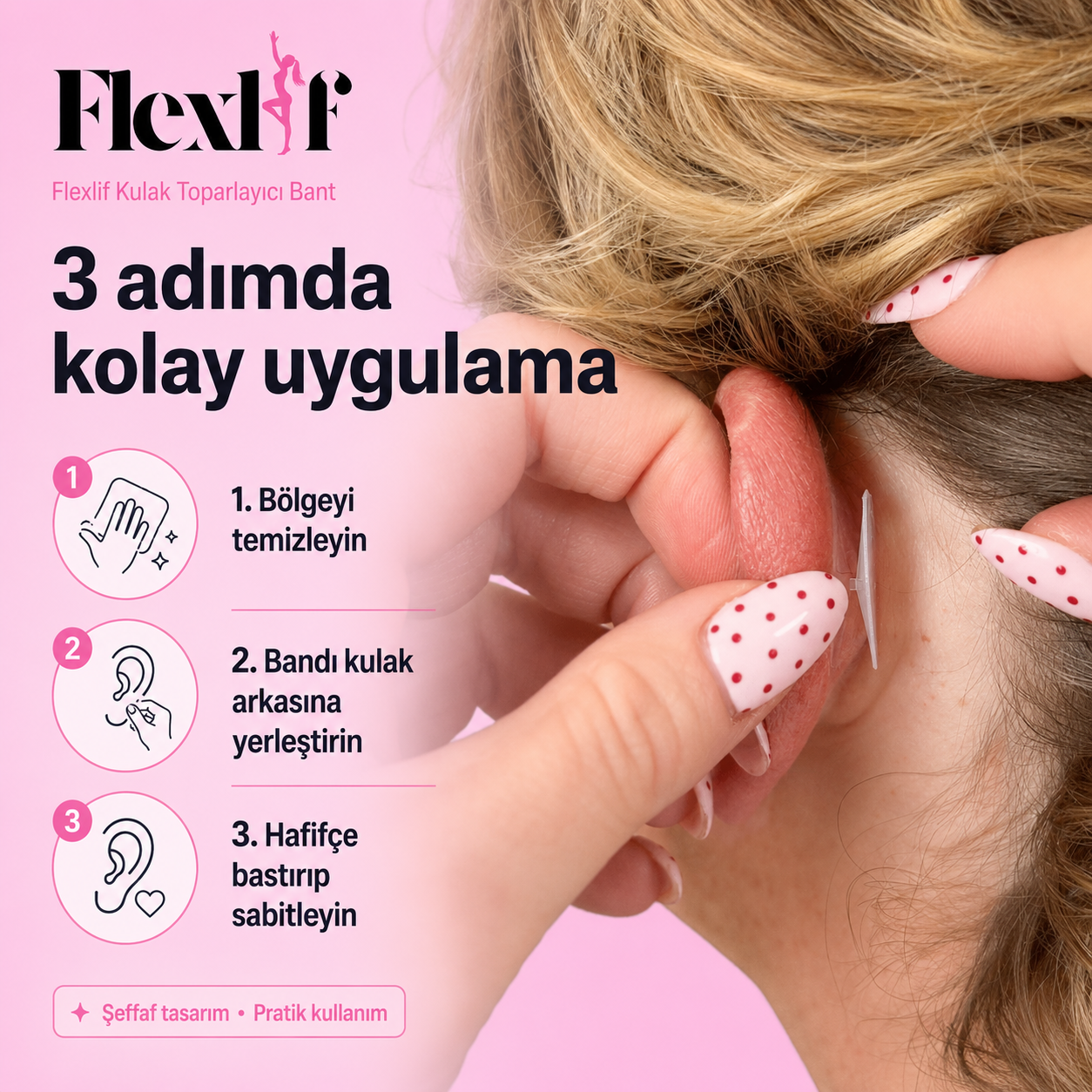 Flexlif Kulak Toparlayıcı Şeffaf Bant