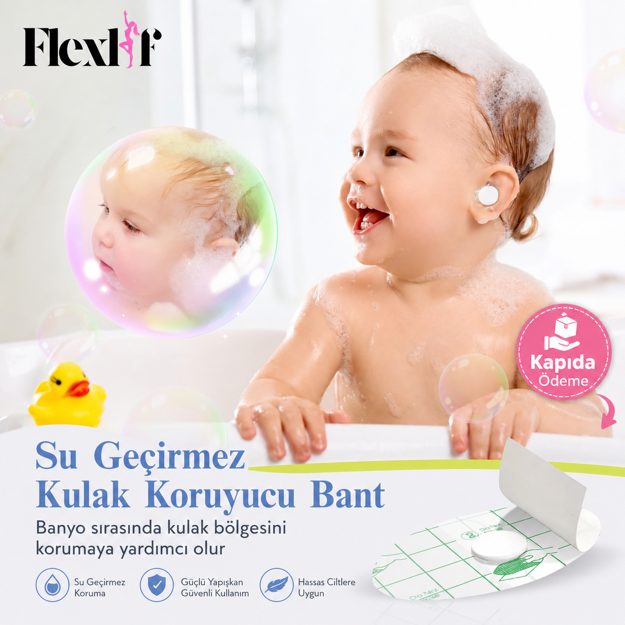 Flexlif Çocuk ve Yetişkin Kulak Koruyucu Bant