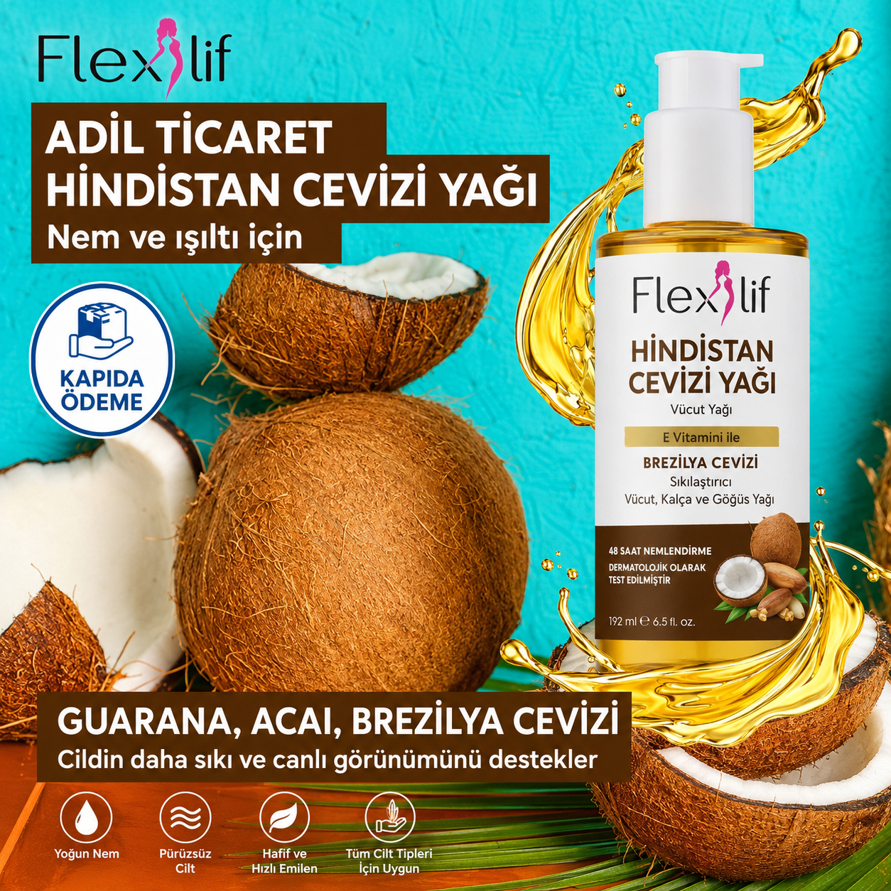 Flexlif Tropikal Sıkılaştırıcı Vücut Bakım Yağı