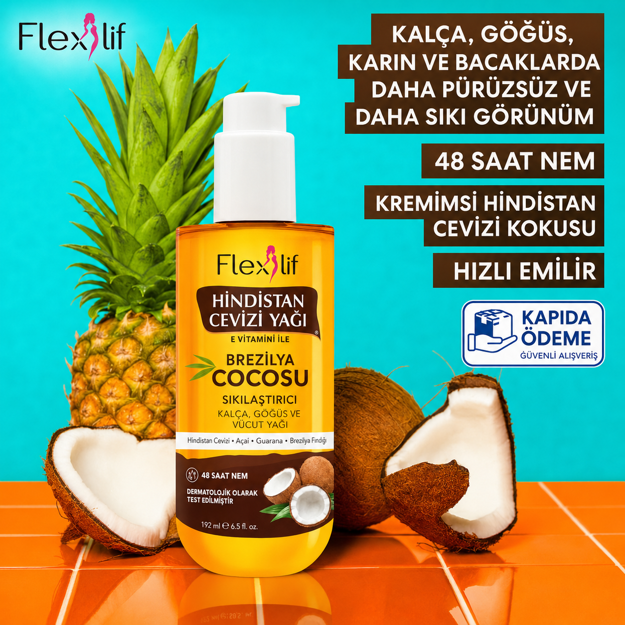 Flexlif Tropikal Sıkılaştırıcı Vücut Bakım Yağı