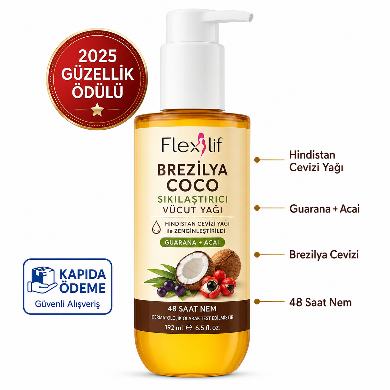 Flexlif Tropikal Sıkılaştırıcı Vücut Bakım Yağı