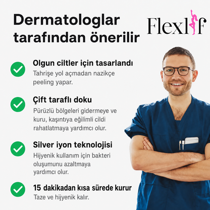 Flexlif Peeling Etkili Antibakteriyel Duş Havlusu