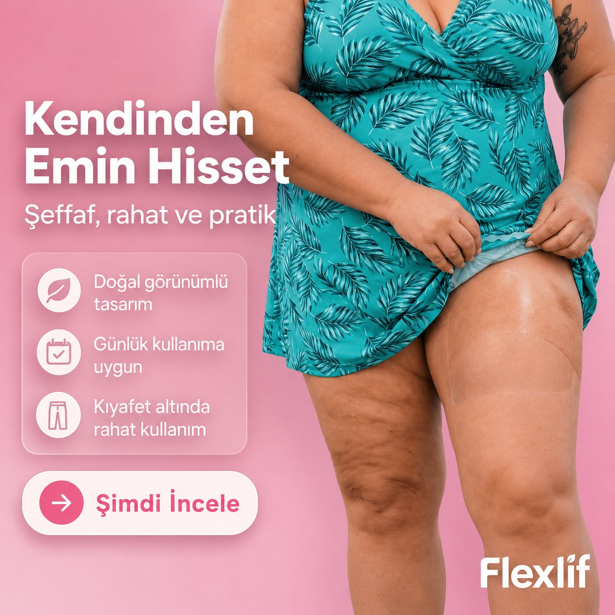 Flexlif Bacak Bölgesi Şeffaf Toparlayıcı Bant