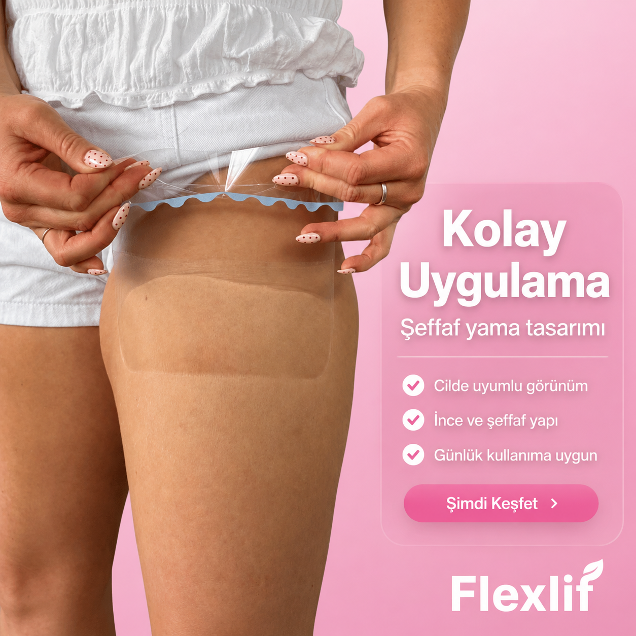 Flexlif Bacak Bölgesi Şeffaf Toparlayıcı Bant