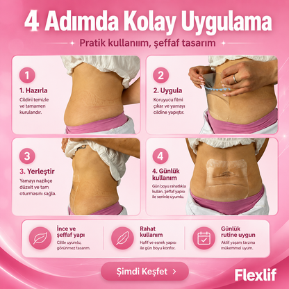 Flexlif Karın Bölgesi Şeffaf Toparlayıcı Bant