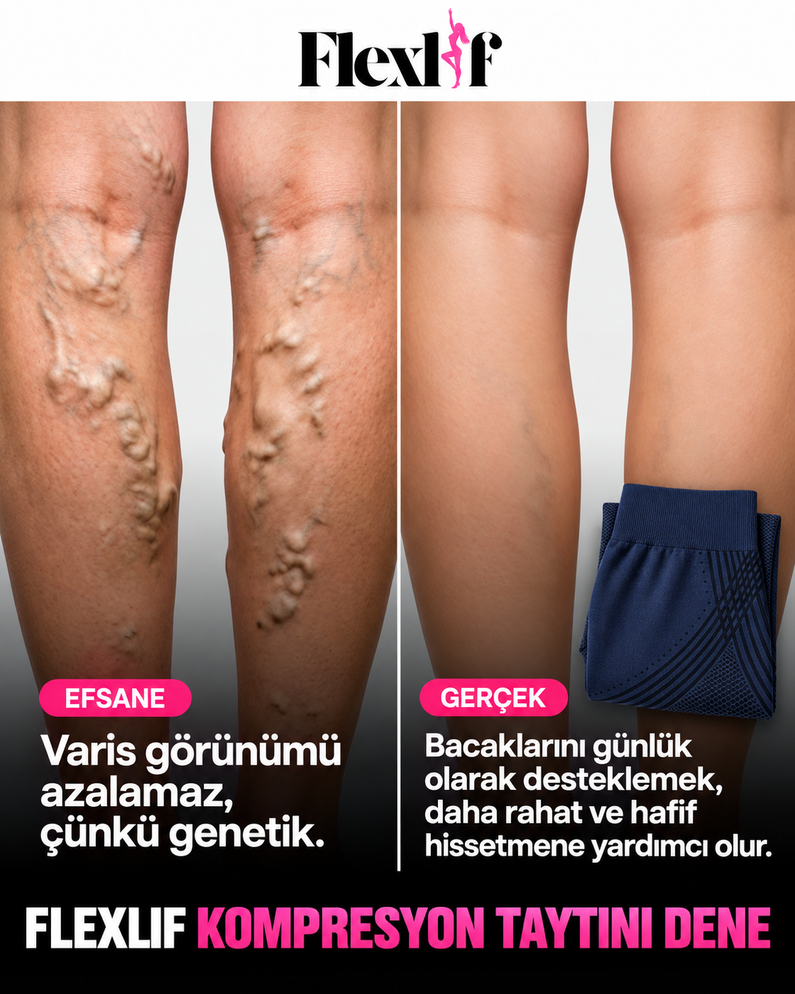 ©Flexlif 4'ü Bir Arada Etki Tayt - Selülit, Varis, Lipödem, Zayıflama