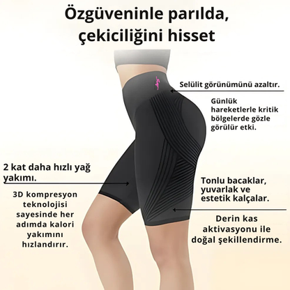 3D Kompresyon Şekillendirici Tayt Şort